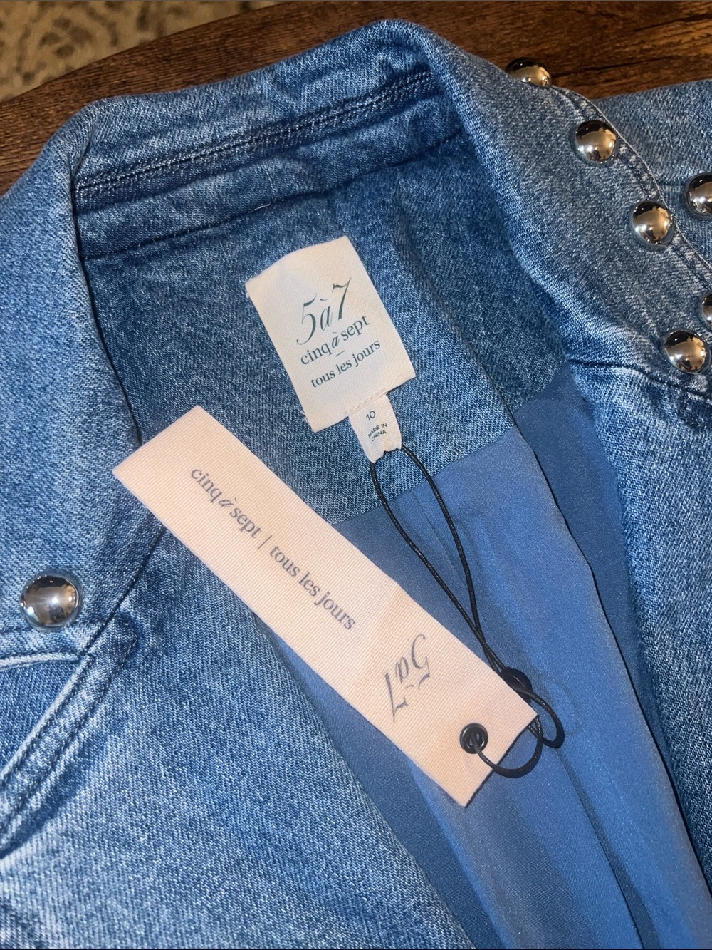 Cinq a Sept Milly Studded Denim Blazer - Picture 8 of 12